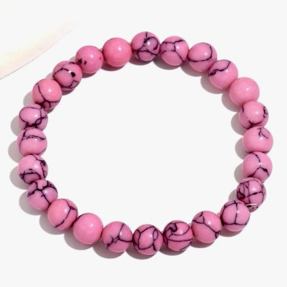 🆕New Pink Turquoise 8mm Healing Gemstone Bracelet - Picture 4 of 4